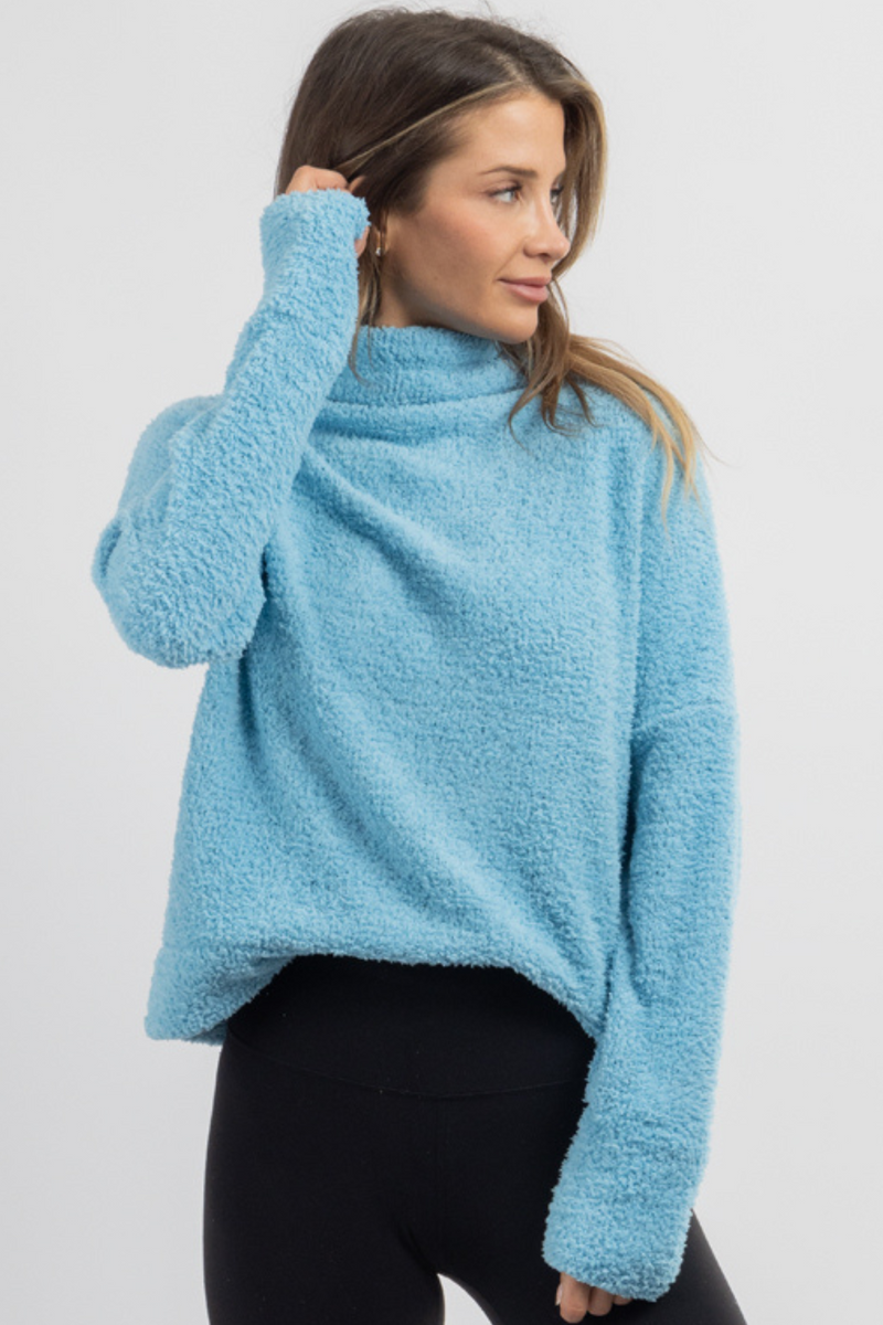 Baby blue 2024 fuzzy sweater