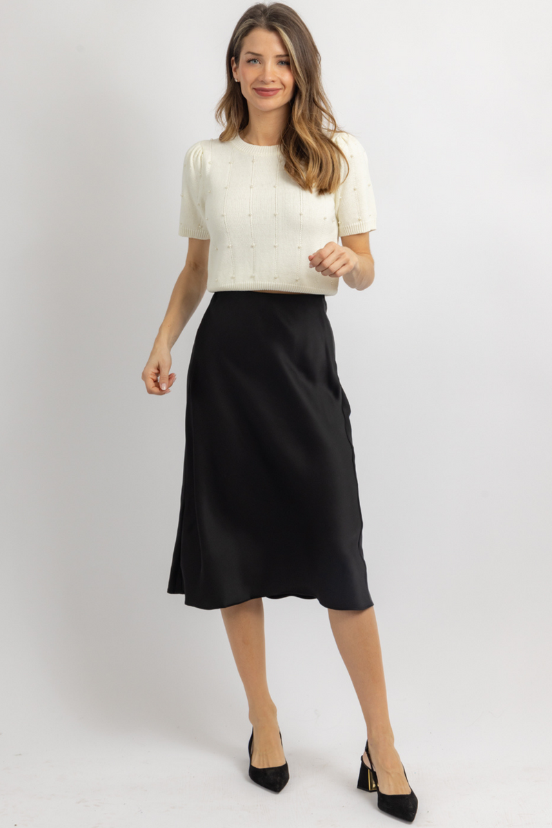 Silk skirt midi black hotsell