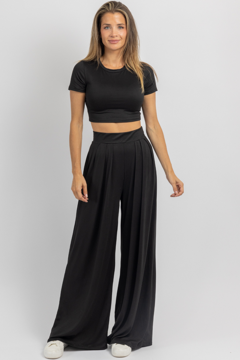 Tops for sales black palazzo pants