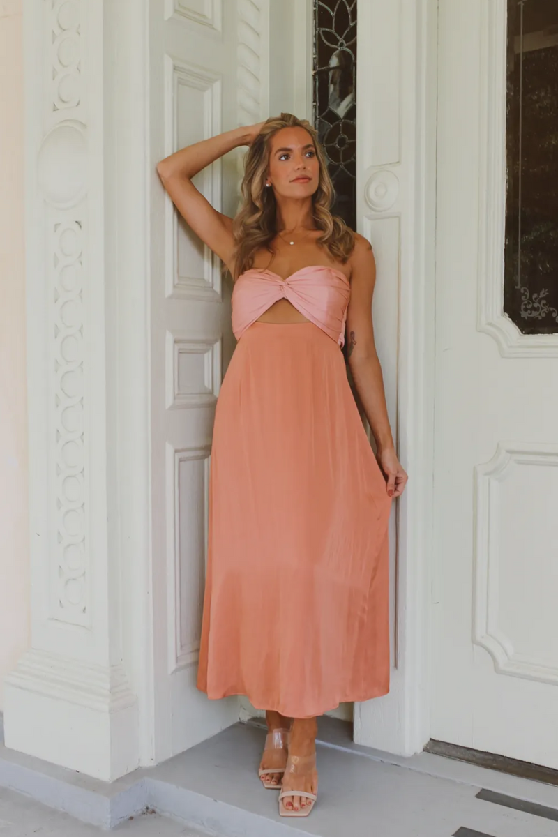 Salmon colored cocktail clearance dresses