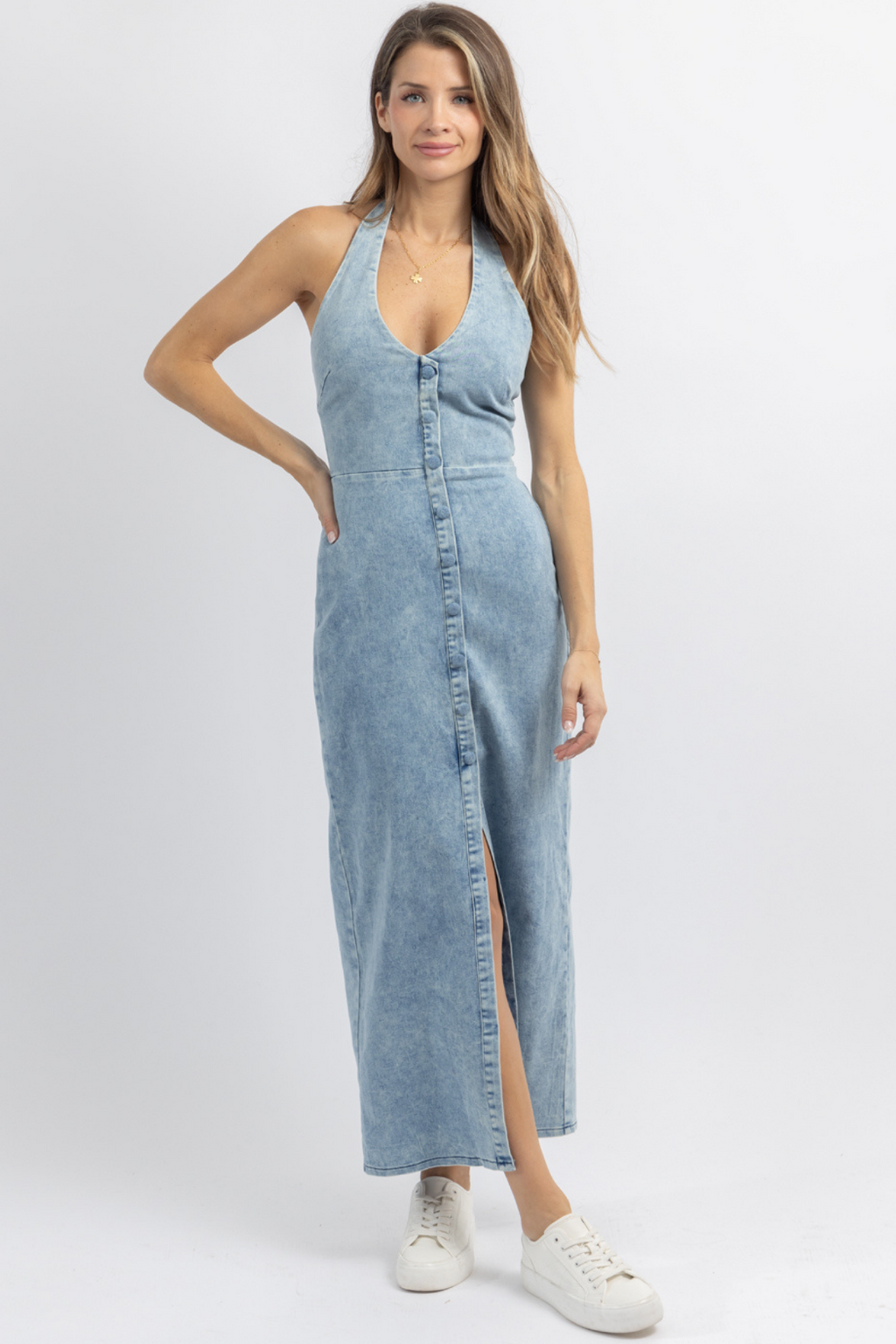 DIXIE DENIM MIDI DRESS