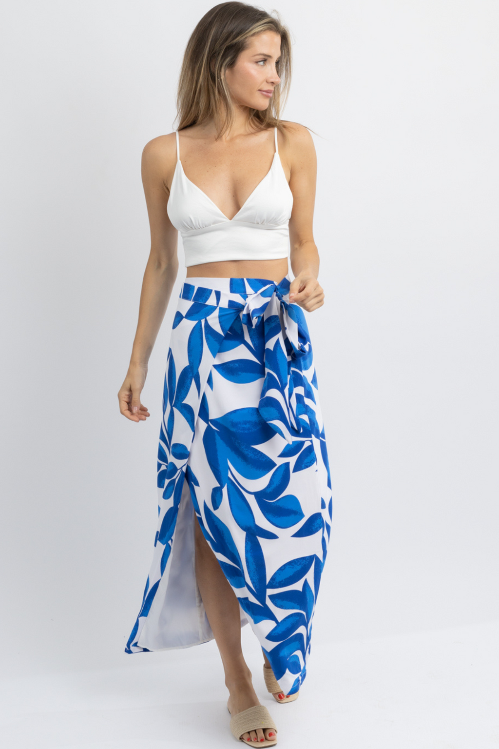 EXTRA-TROPIC BLUE WRAP MIDI SKIRT