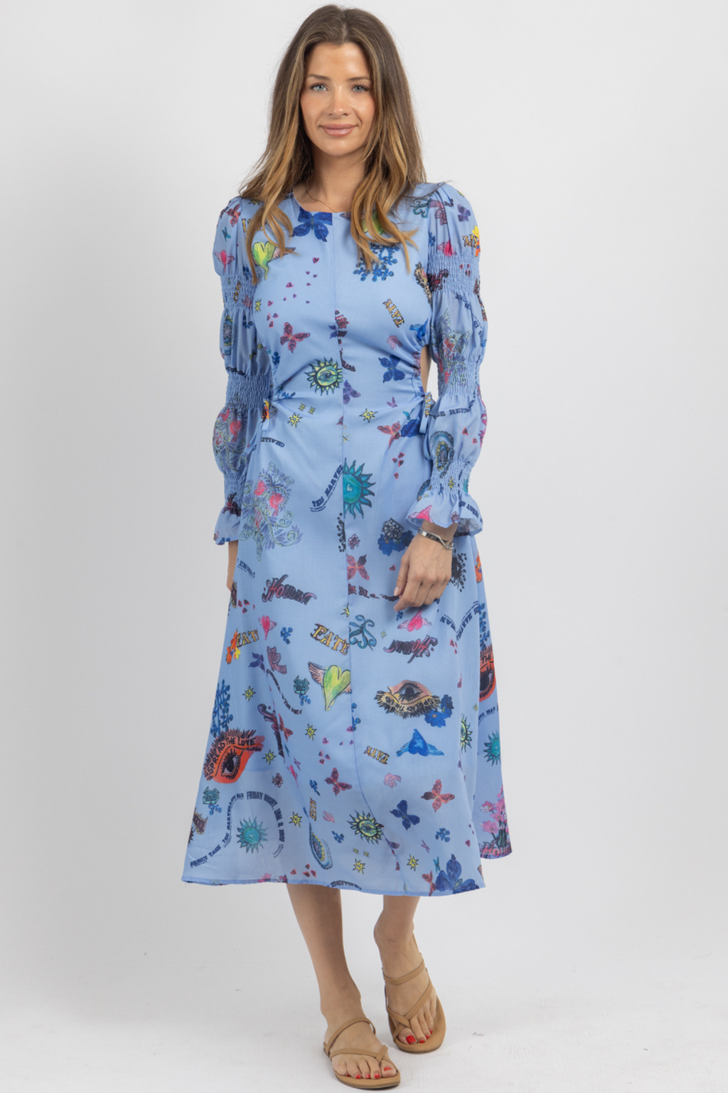 HOUDINI PERI PRINT MAXI DRESS