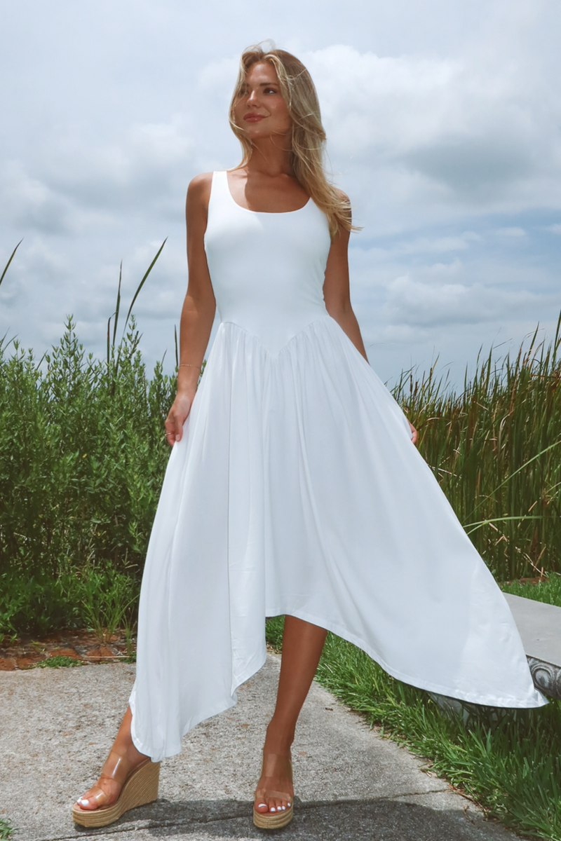 MILAN DROP WAIST MAXI DRESS BACK IN STOCK L ABEYE