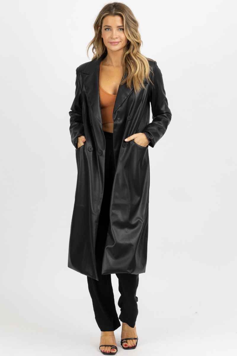 Leather duster coat womens deals