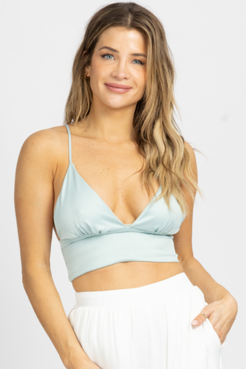 Blue satin top on sale