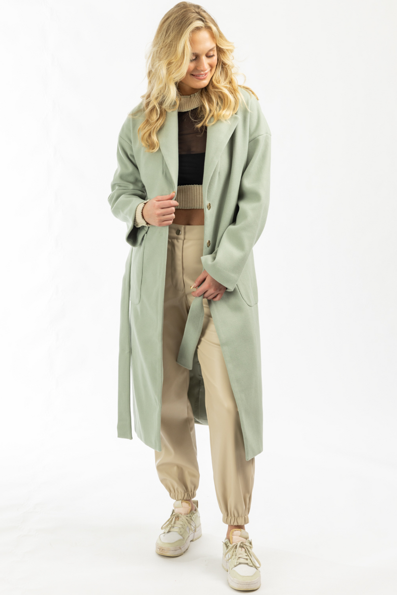 Mint green trench sales coat