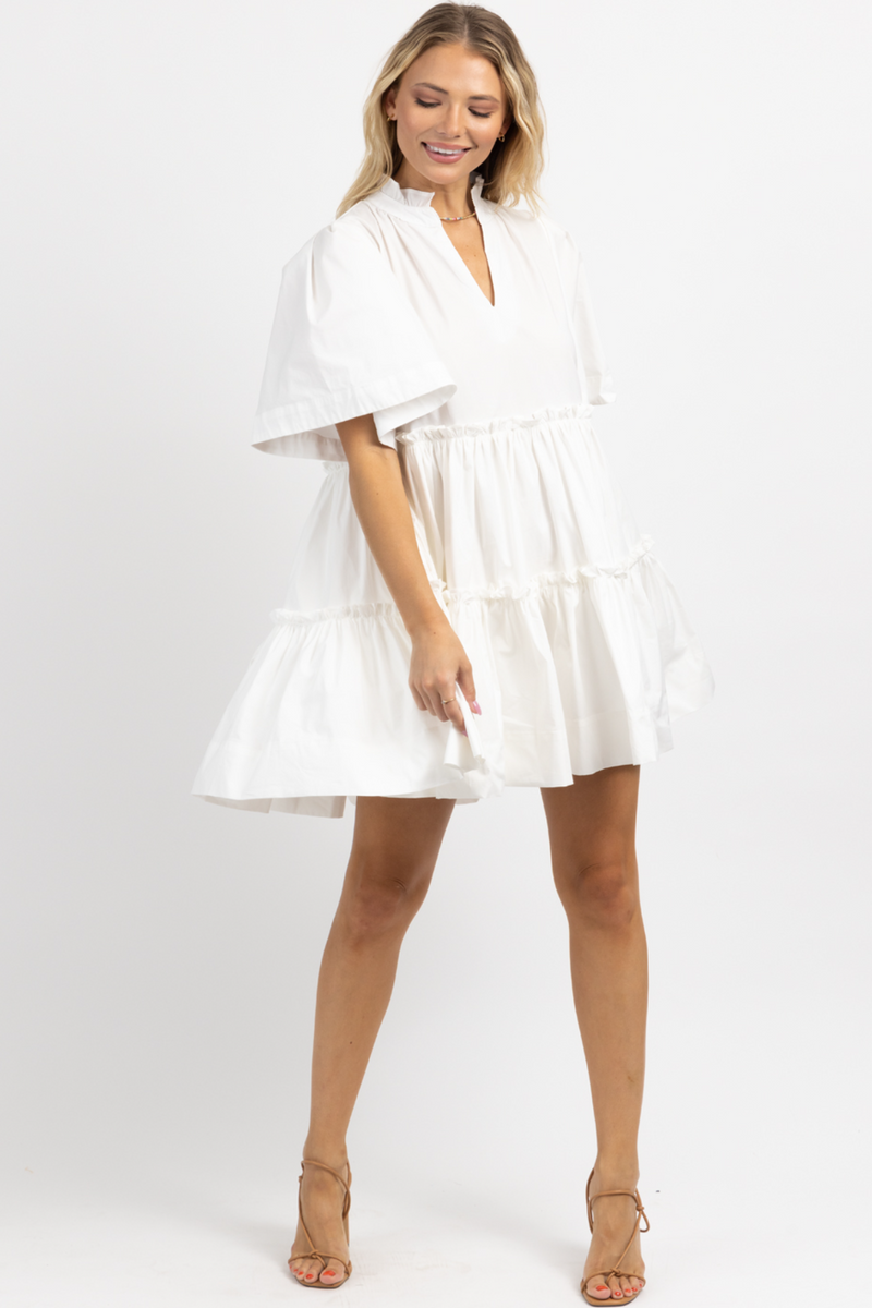 White tiered shop babydoll dress