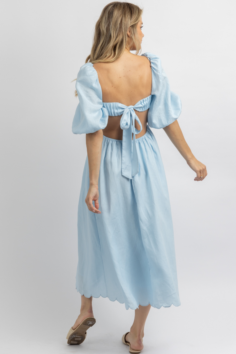 Scalloped sales midi dress