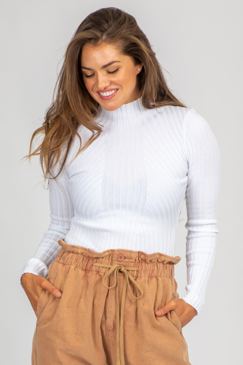 White roll 2025 neck bodysuit