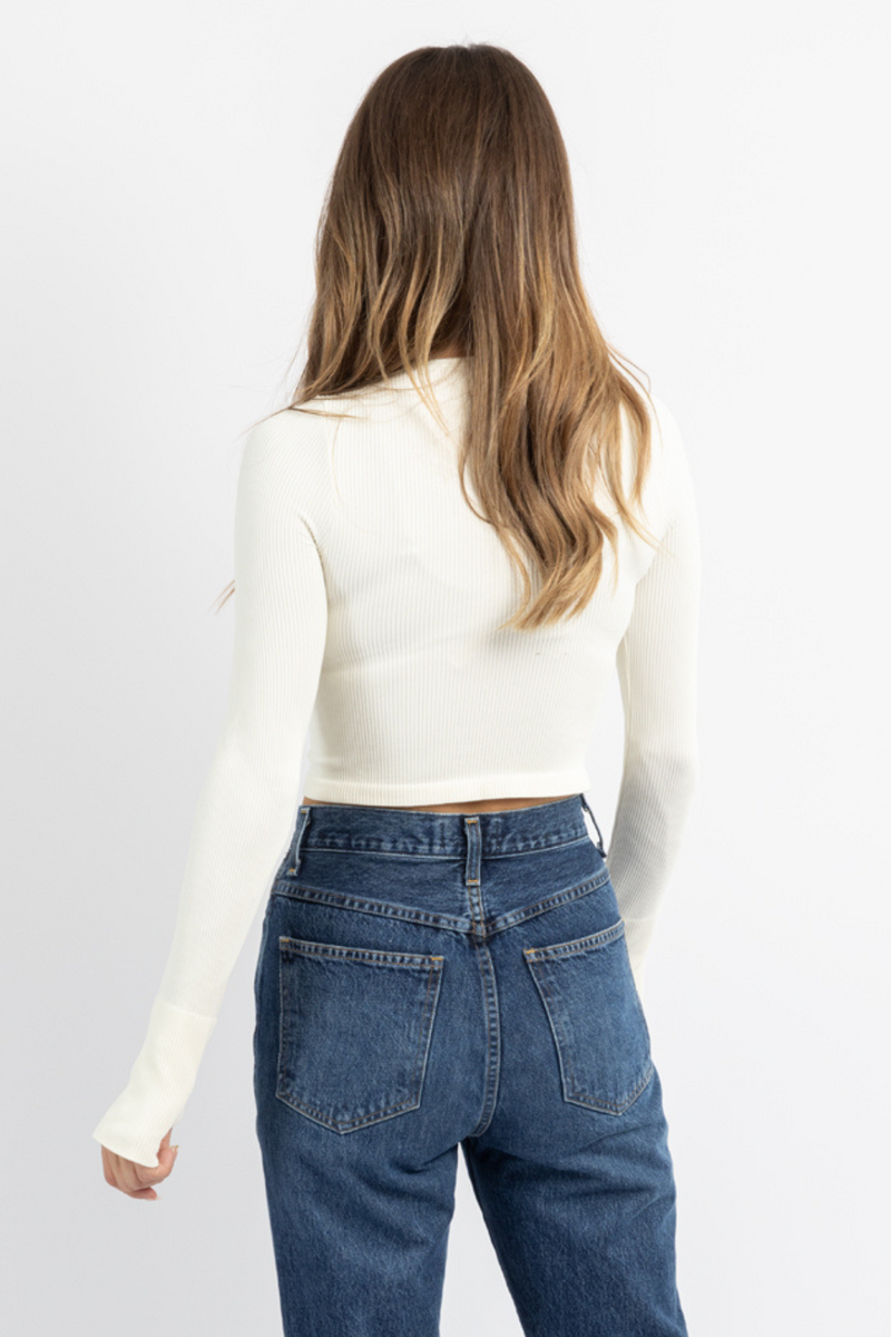 REPLAY WHITE THUMBHOLE CROP *BACK IN STOCK*