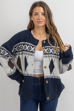 SEATTLE PRINT KNIT CARDIGAN