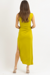 WARRIN LIME SHIRRED DRESS