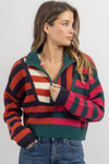 VENICE MULTISTRIPE ZIP SWEATER