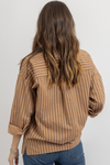 ARCHIE BROWN STRIPED BLOUSE