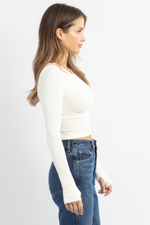 REPLAY WHITE THUMBHOLE CROP *BACK IN STOCK*