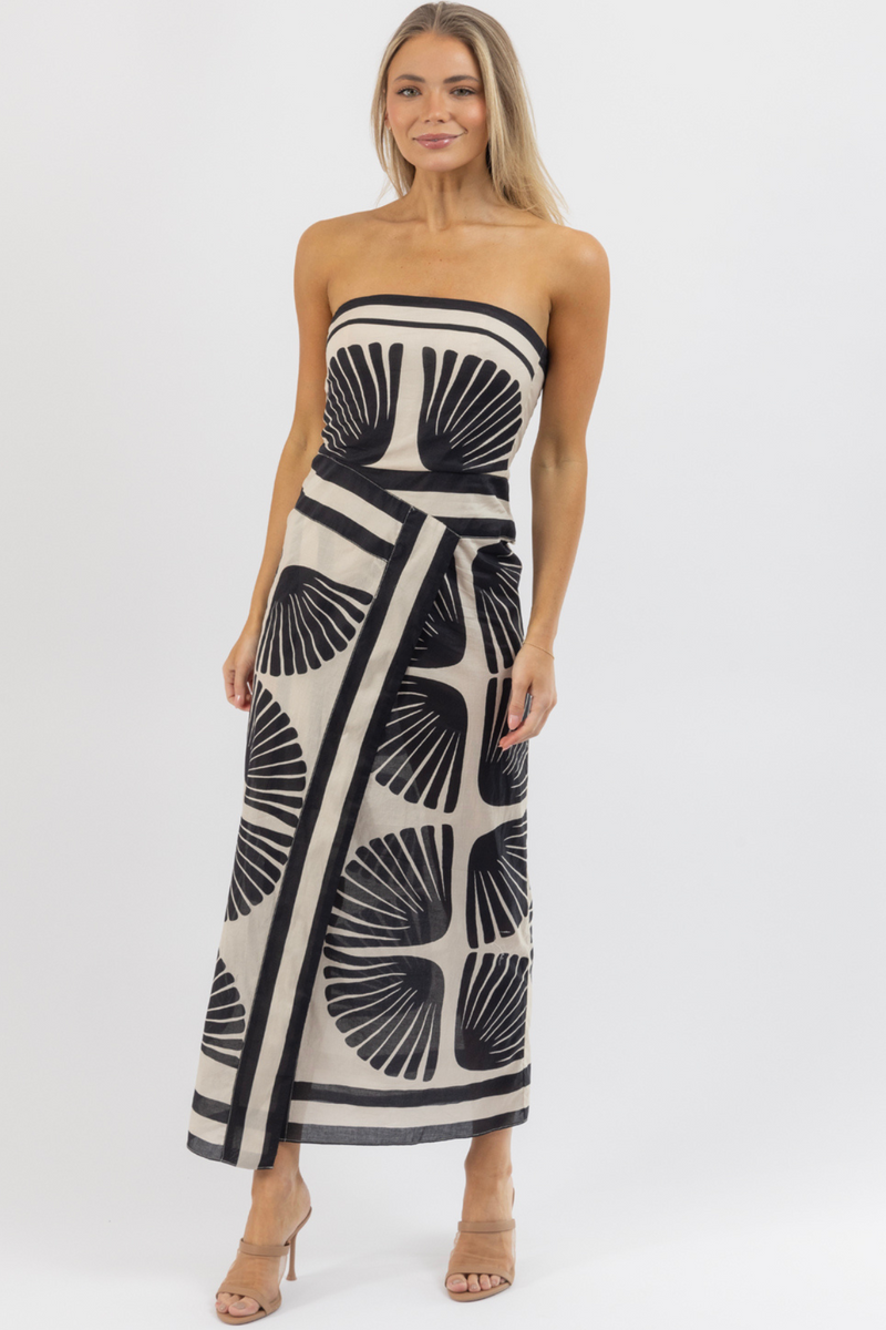 ABACO BLACK MIDI DRESS