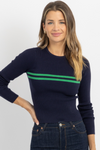 ACT FAST NAVY KNIT TOP