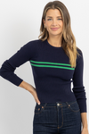 ACT FAST NAVY KNIT TOP