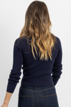 ACT FAST NAVY KNIT TOP