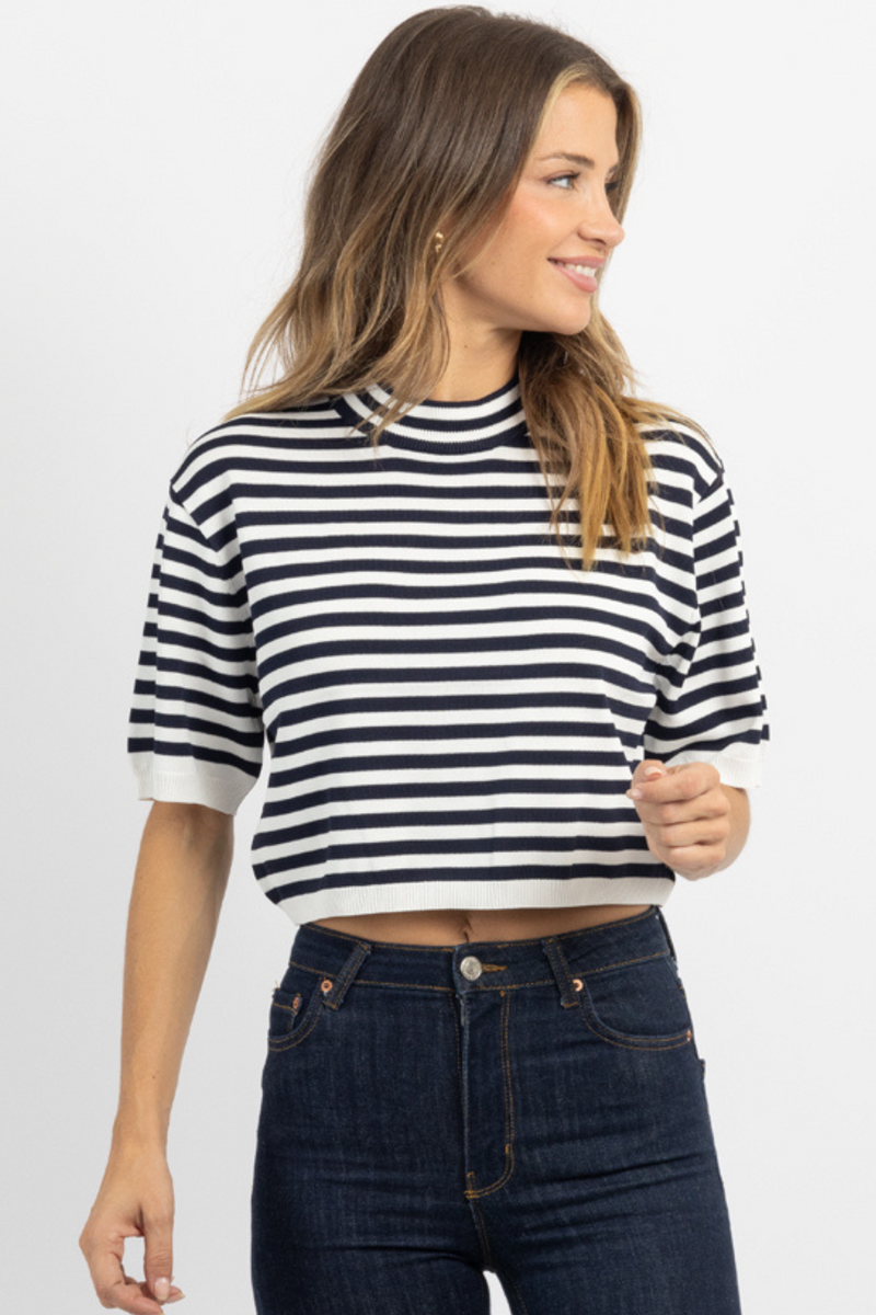 Navy hot sale knit top