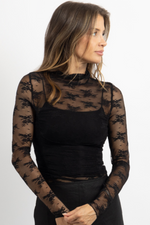 AFTER PARTY BLACK LACE TOP