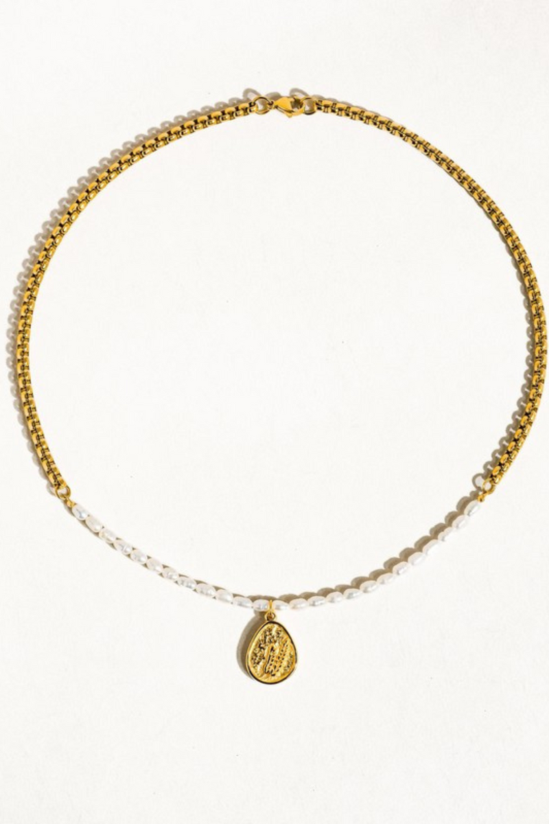 AGNES PEARL COIN NECKLACE