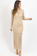 AMARA BEIGE SHEER MAXI DRESS