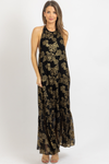 ANDIE BLACK + GOLD MAXI DRESS