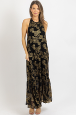 ANDIE BLACK + GOLD MAXI DRESS