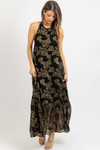 ANDIE BLACK + GOLD MAXI DRESS