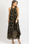 ANDIE BLACK + GOLD MAXI DRESS