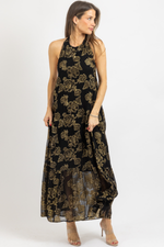 ANDIE BLACK + GOLD MAXI DRESS