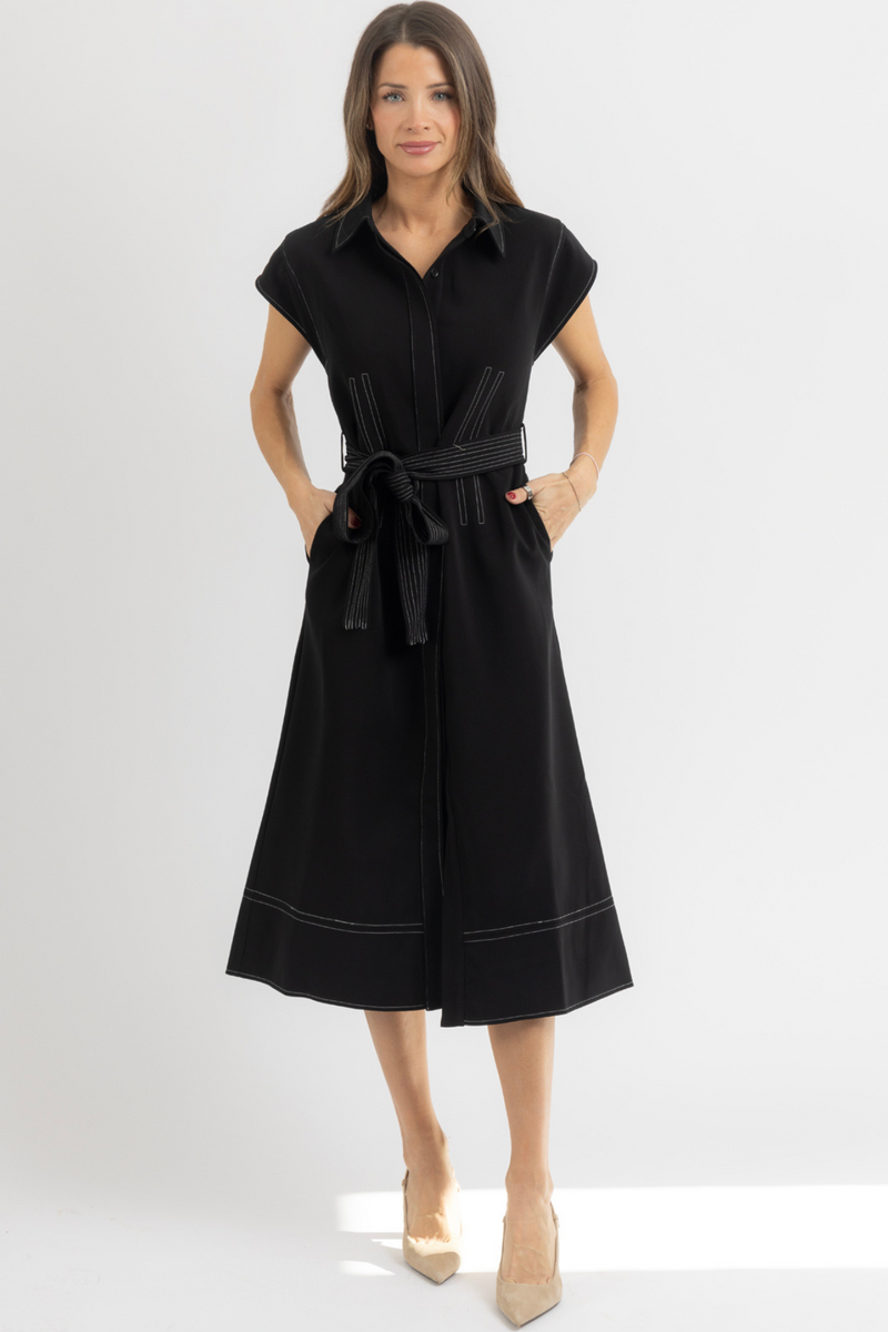 ANINE BELTED MIDI DRESS