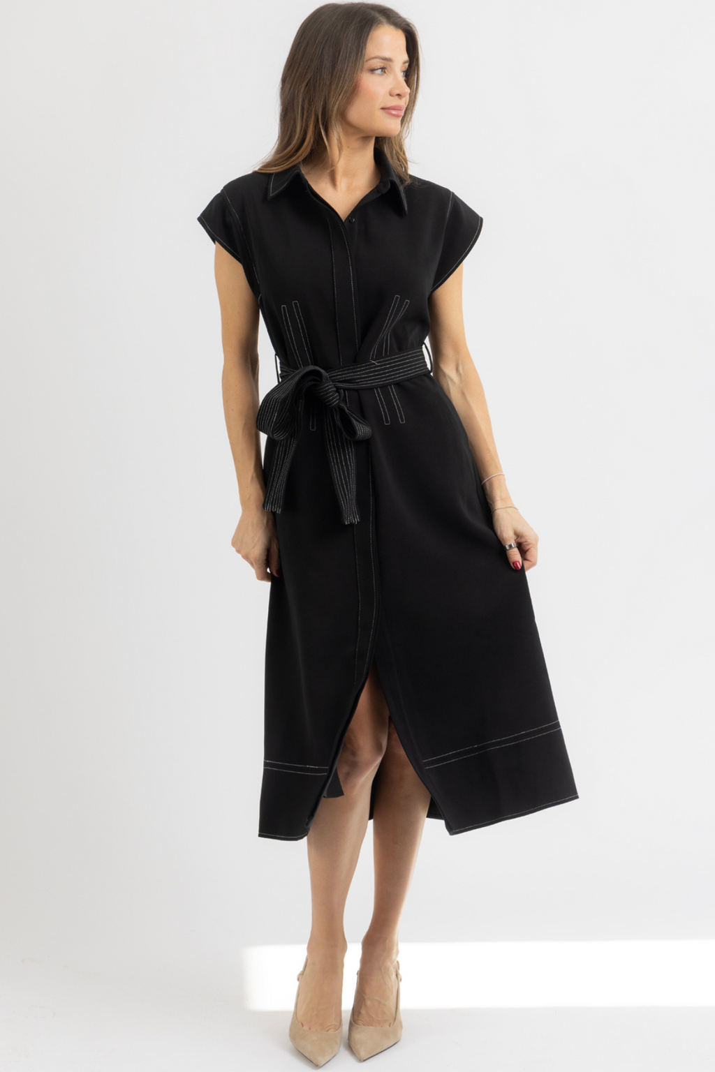 ANINE BELTED MIDI DRESS