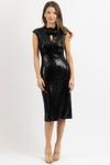 NOIR SEQUIN MIDI DRESS