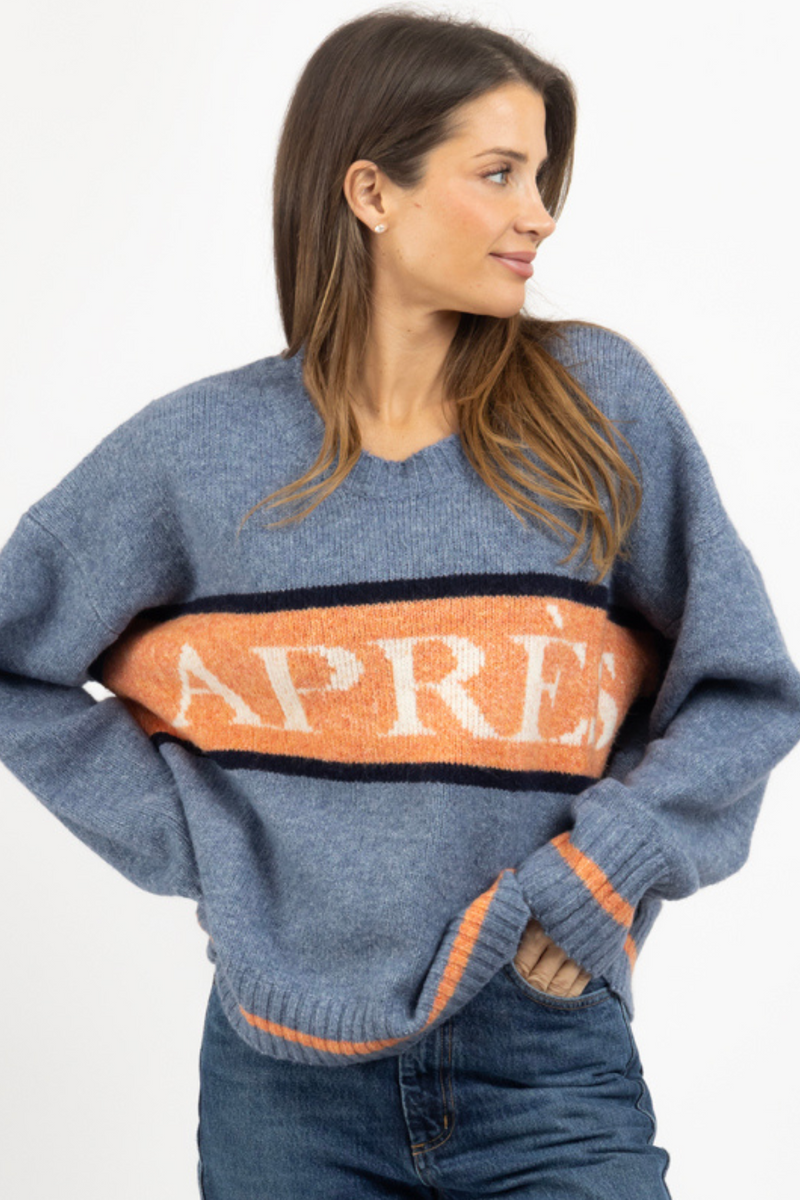 APRES BLUE GRAPHIC SWEATER