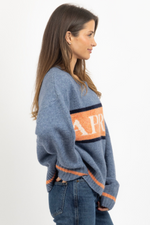 APRES BLUE GRAPHIC SWEATER