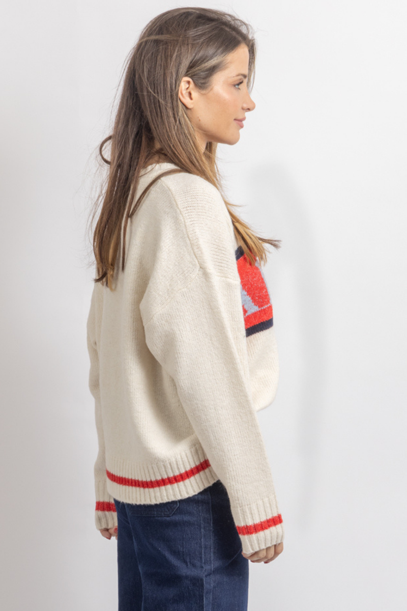 APRES CREAM GRAPHIC SWEATER