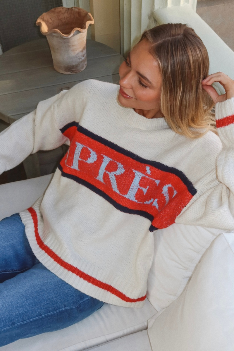 APRES CREAM GRAPHIC SWEATER