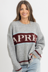 APRES HEATHER GREY GRAPHIC SWEATER