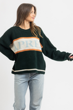 APRES DEEP GREEN GRAPHIC SWEATER