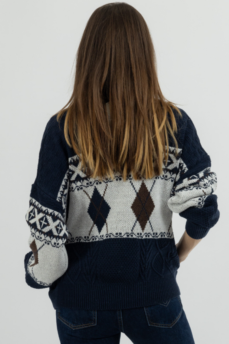 SEATTLE PRINT KNIT CARDIGAN