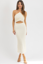 AUDRINA HALTER MAXI DRESS