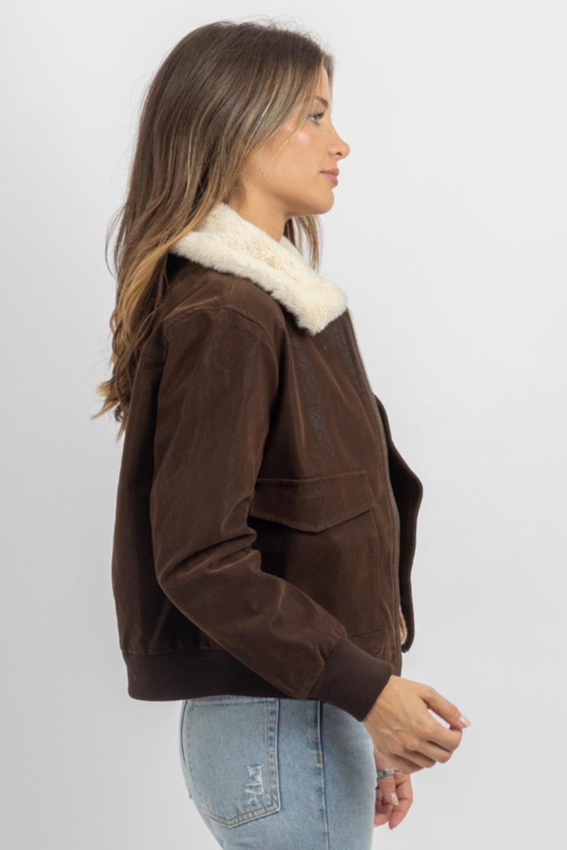 AVIATOR SHERPA COLLAR JACKET