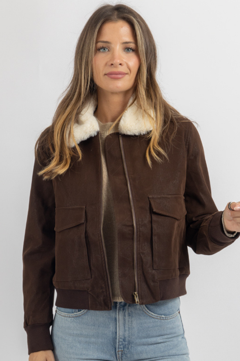 AVIATOR SHERPA COLLAR JACKET