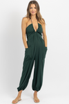 AYLA SMOCKED HUNTER JOGGER JUMPSUIT