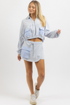 SKY BLUE TERRYCLOTH SKORT SET