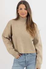 RYN BEIGE CROP SWEATER