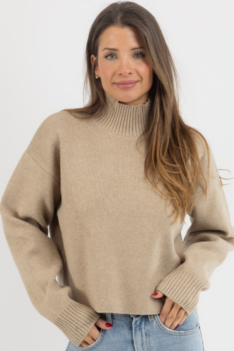 RYN BEIGE CROP SWEATER